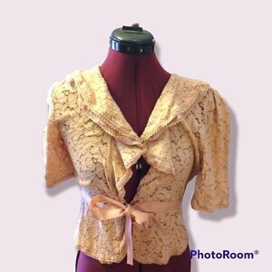 Apt 9 blush lace top with bow tie at waist